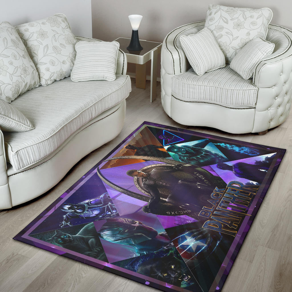 King T'Challa Black Panther Area Rug Movie Home Decor Custom For Fans NT051703