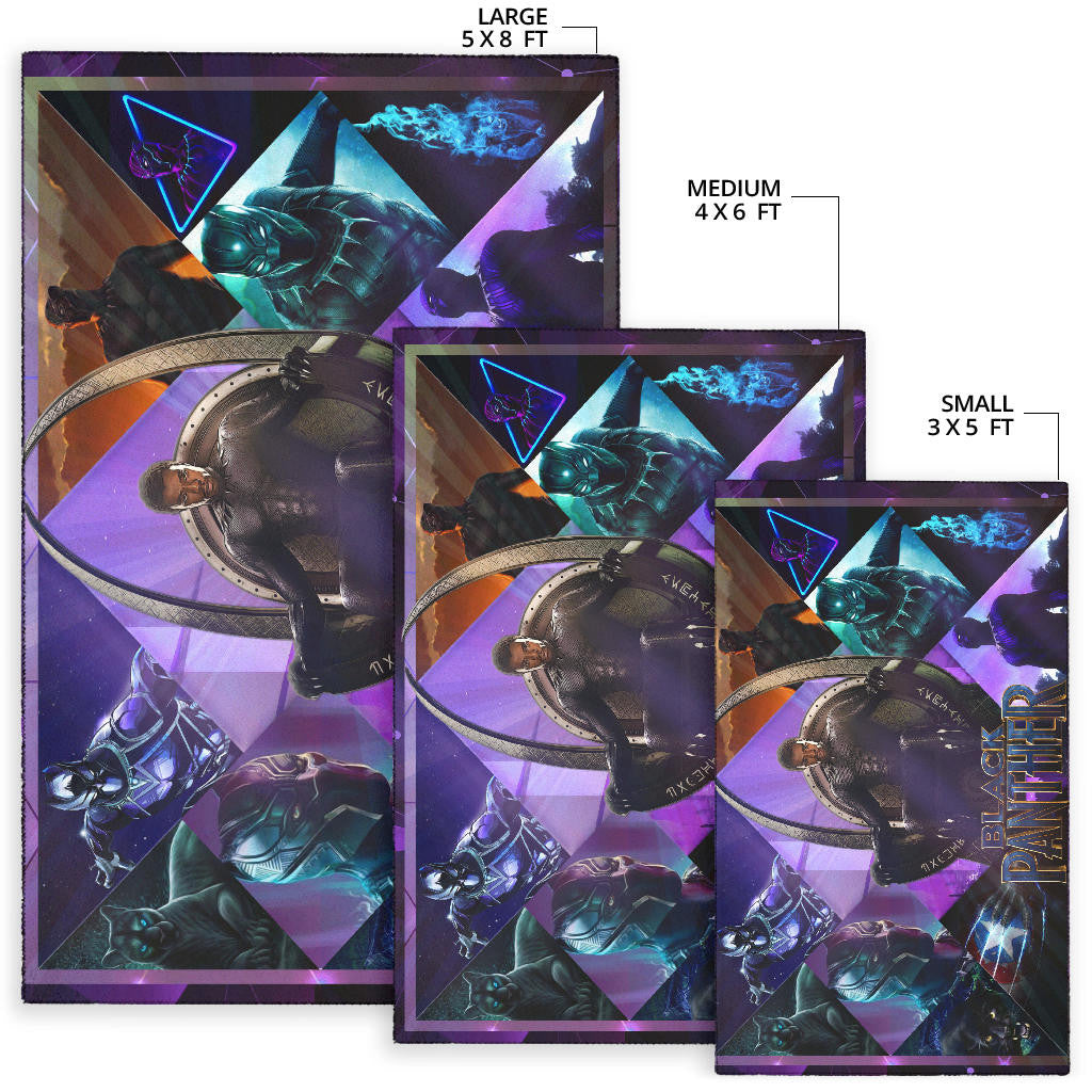 King T'Challa Black Panther Area Rug Movie Home Decor Custom For Fans NT051703