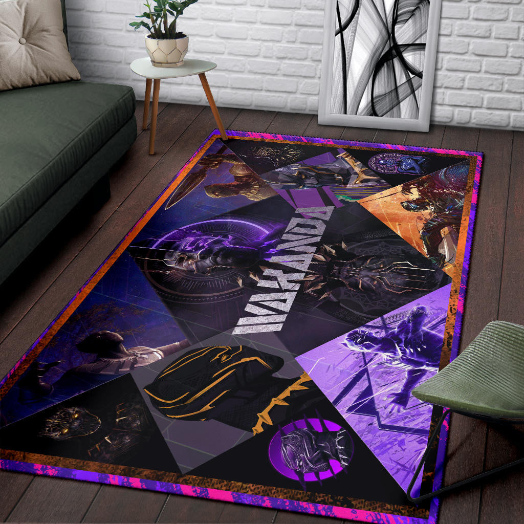 King T'Challa Black Panther Area Rug Movie Home Decor Custom For Fans NT052302