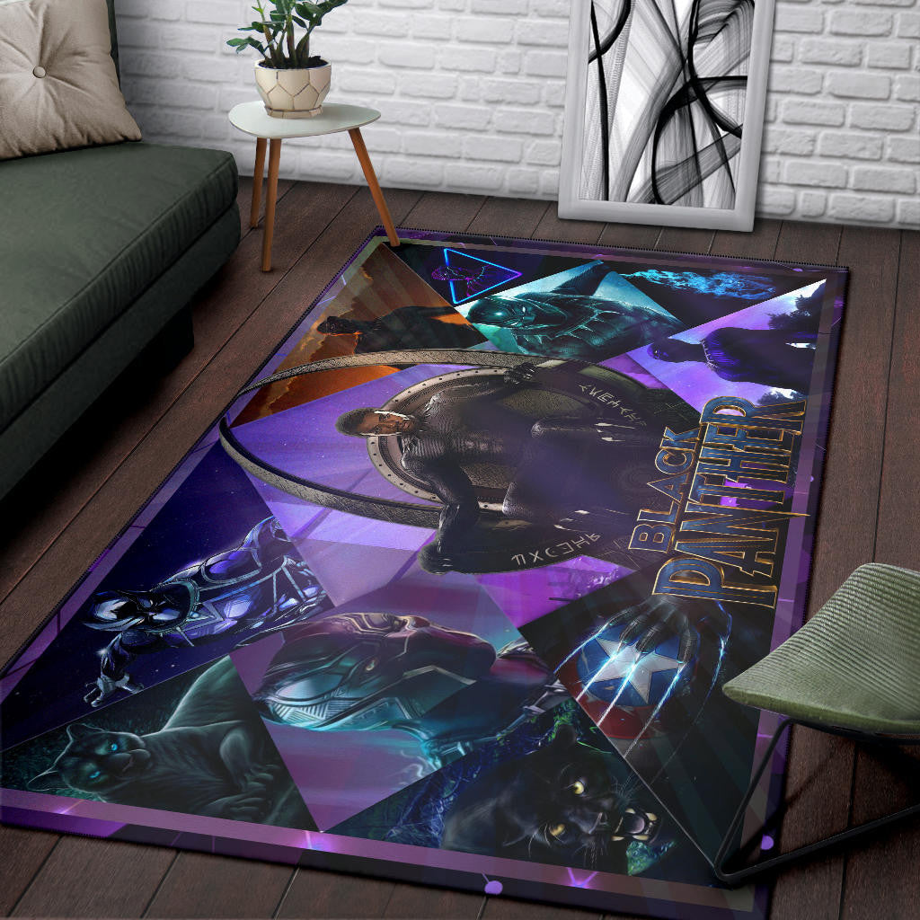 King T'Challa Black Panther Area Rug Movie Home Decor Custom For Fans NT051703