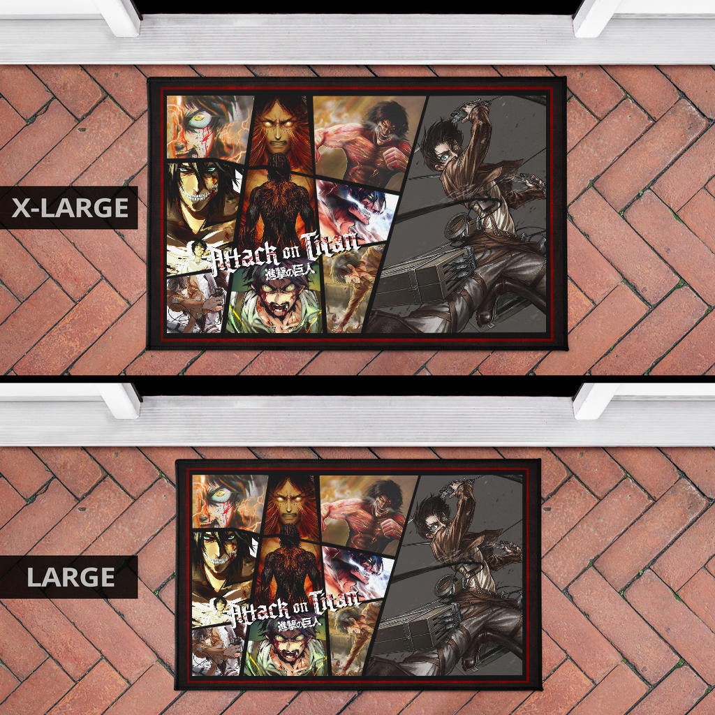 Eren Yeager Attack On Titan Door Mat Anime Home Decor Custom For Fans NT052601