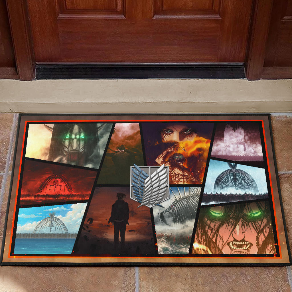 Eren Yeager Attack On Titan Door Mat Anime Home Decor Custom For Fans NT052701