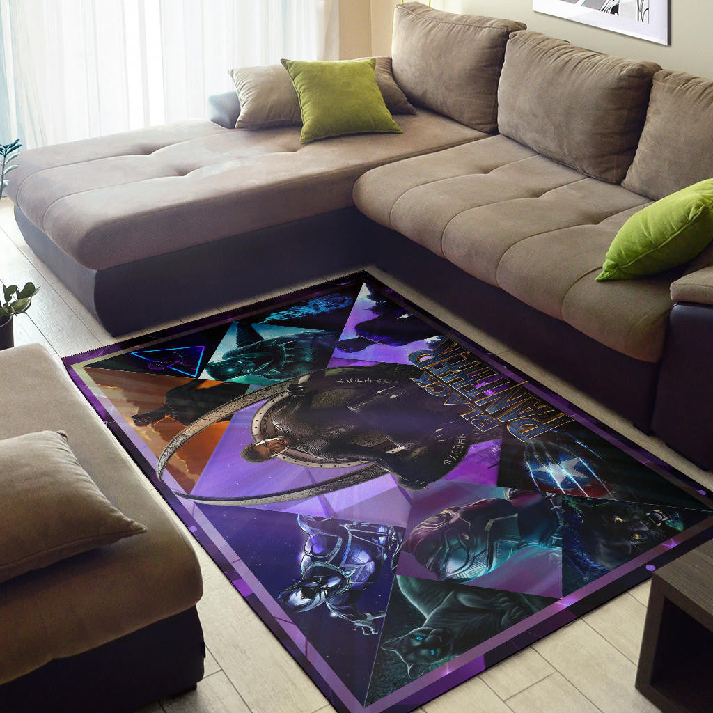 King T'Challa Black Panther Area Rug Movie Home Decor Custom For Fans NT051703
