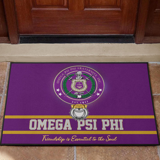 Omega Psi Phi Door Mat Fraternity Home Decor Custom For Fans AT22081201