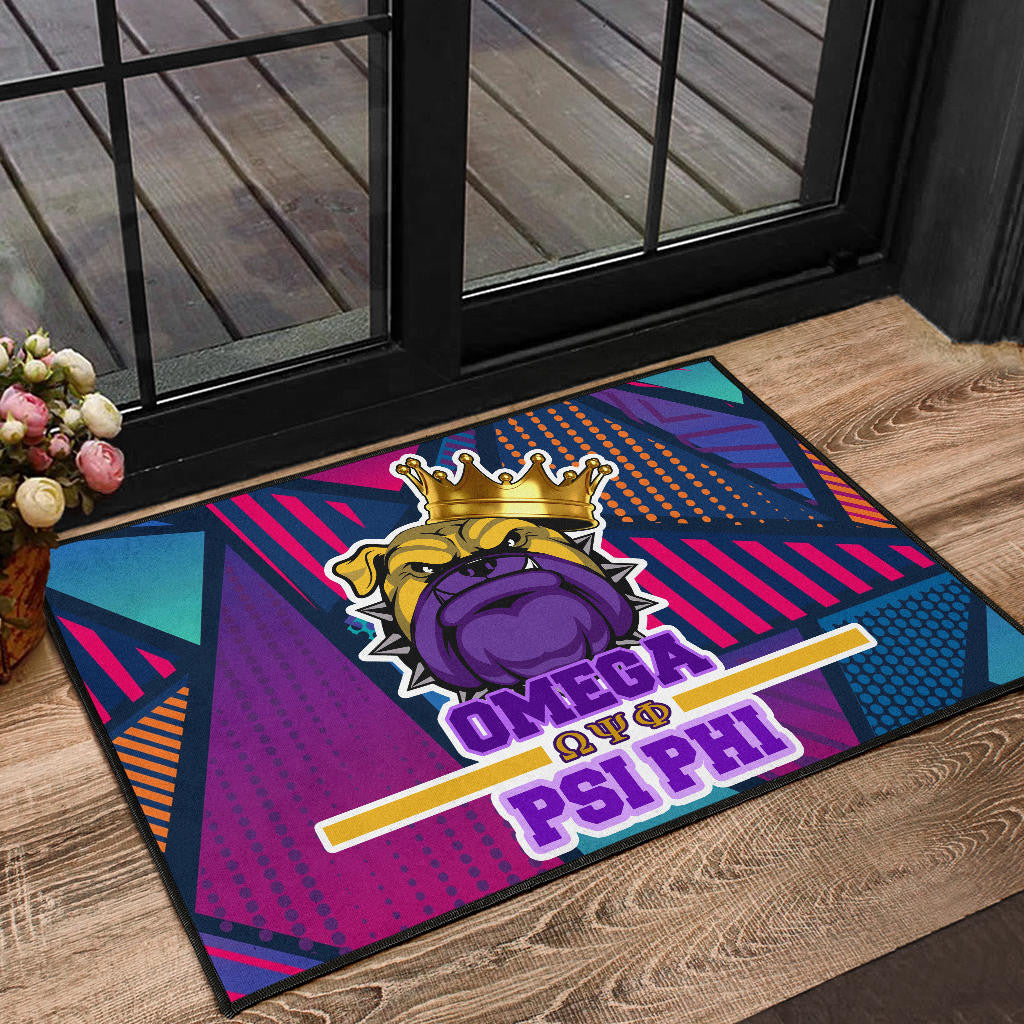 Omega Psi Phi Door Mat Fraternity Home Decor Custom For Fans AT22081202