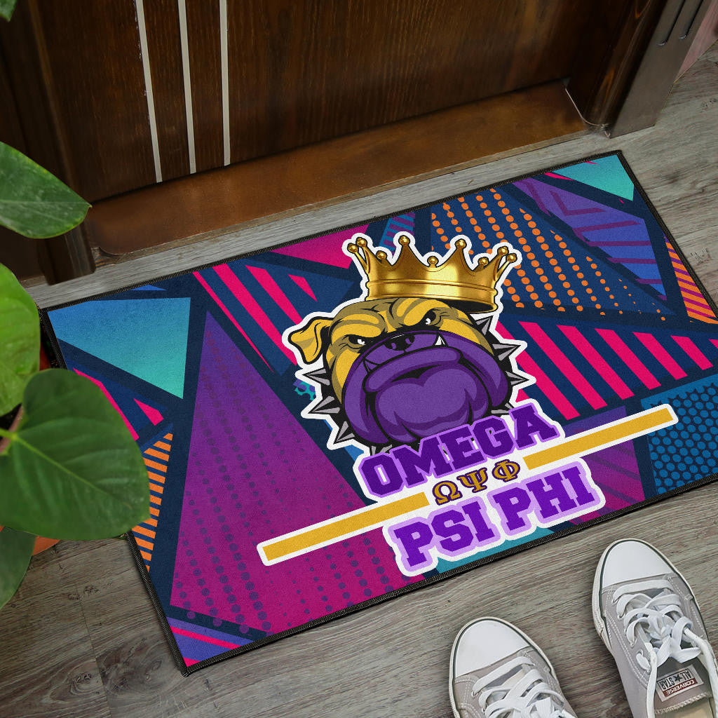 Omega Psi Phi Door Mat Fraternity Home Decor Custom For Fans AT22081202