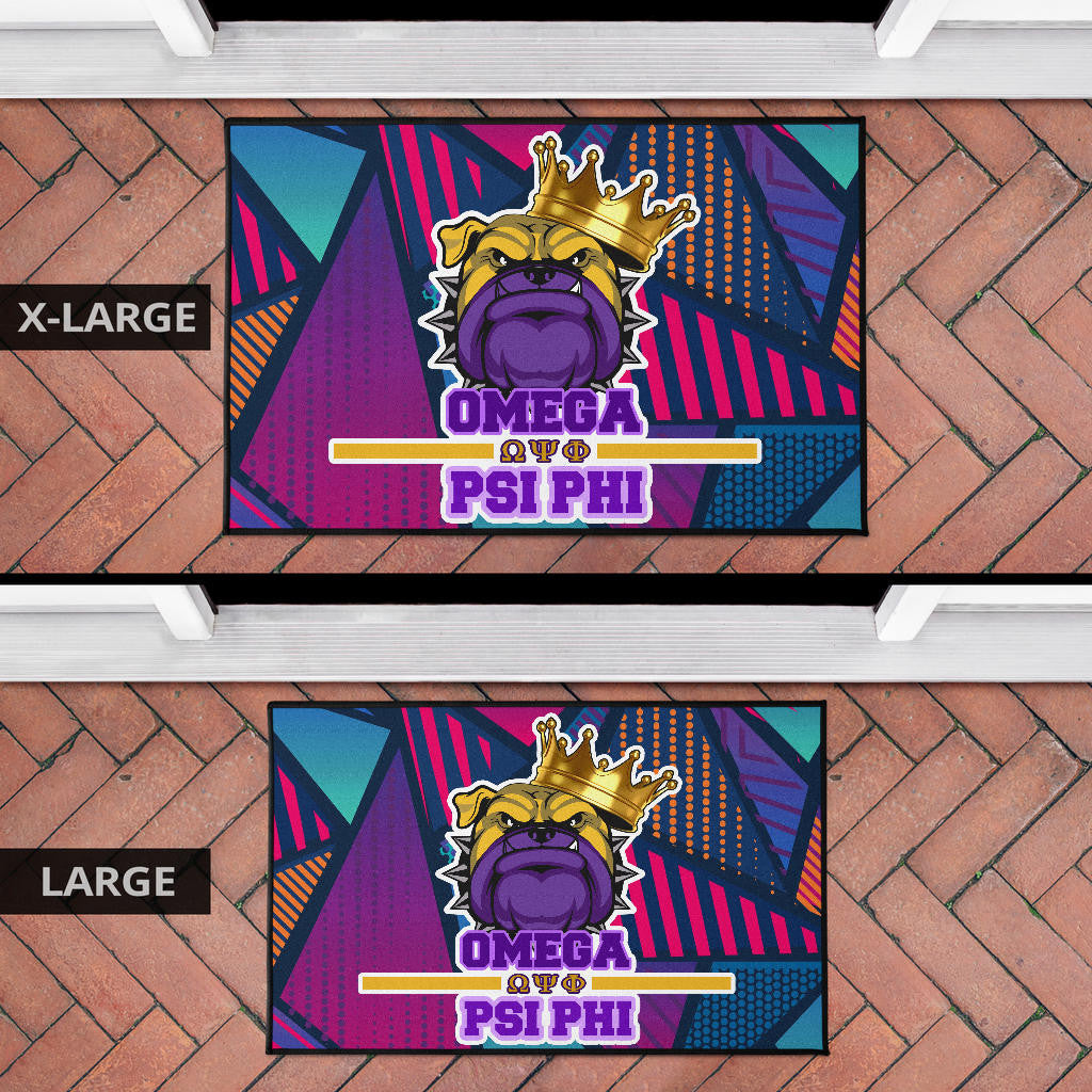 Omega Psi Phi Door Mat Fraternity Home Decor Custom For Fans AT22081202