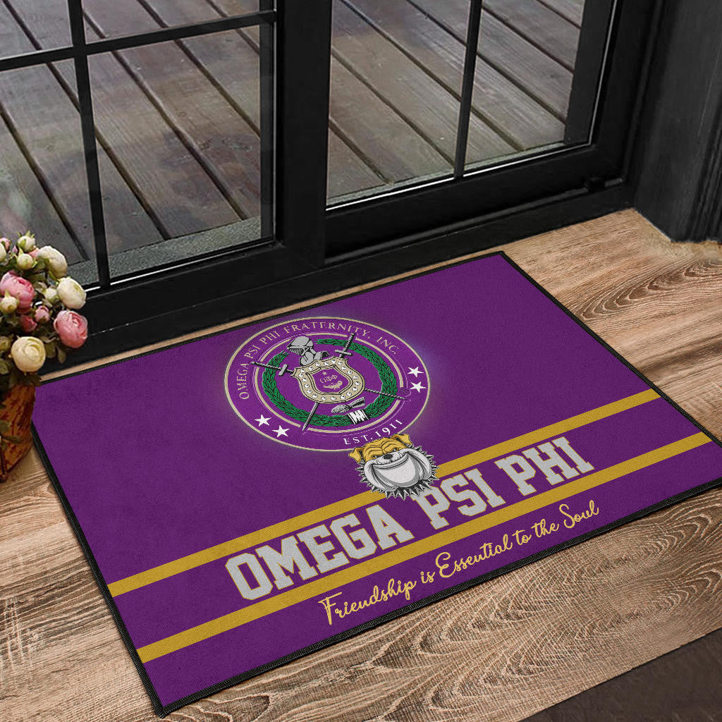 Omega Psi Phi Door Mat Fraternity Home Decor Custom For Fans AT22081201