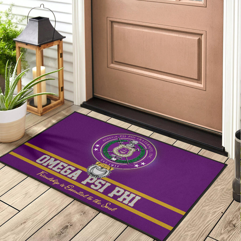 Omega Psi Phi Door Mat Fraternity Home Decor Custom For Fans AT22081201