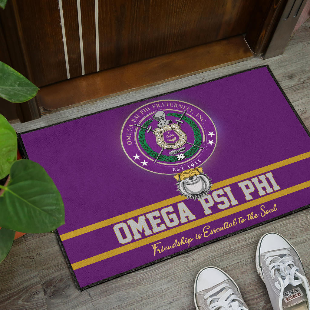 Omega Psi Phi Door Mat Fraternity Home Decor Custom For Fans AT22081201