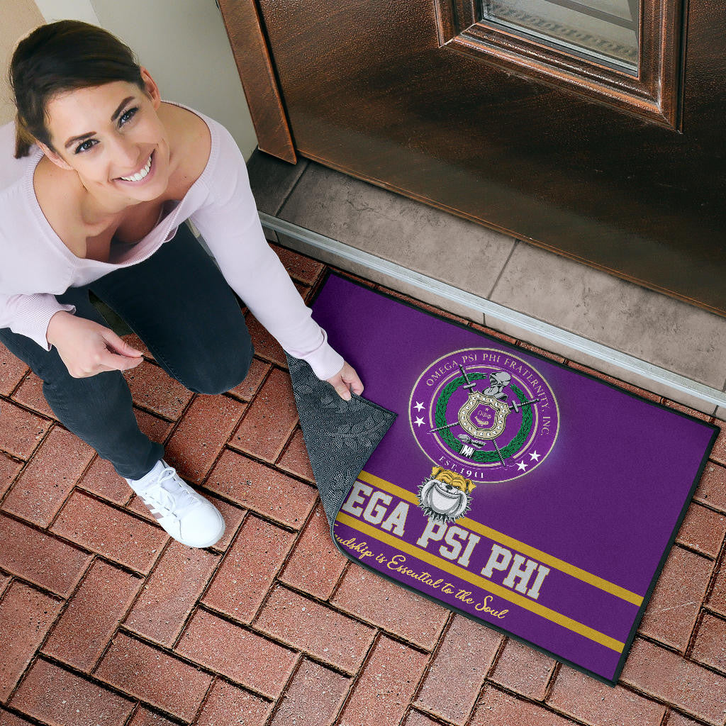 Omega Psi Phi Door Mat Fraternity Home Decor Custom For Fans AT22081201