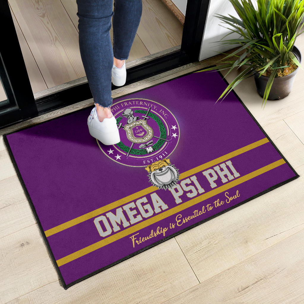 Omega Psi Phi Door Mat Fraternity Home Decor Custom For Fans AT22081201