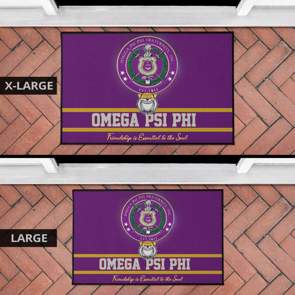 Omega Psi Phi Door Mat Fraternity Home Decor Custom For Fans AT22081201