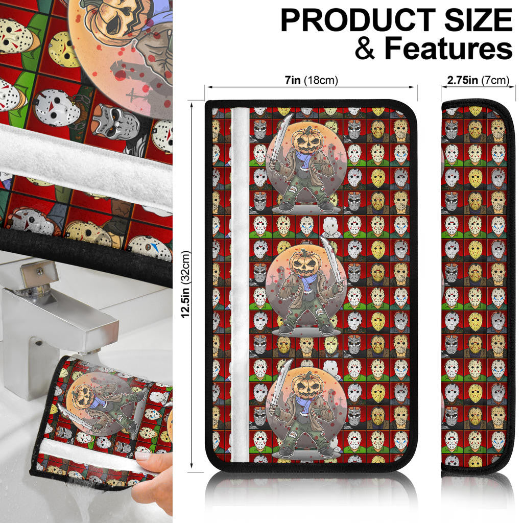 Jason Voorhees Seat Belt Covers Horror Movie Car Accessories Custom For Fans