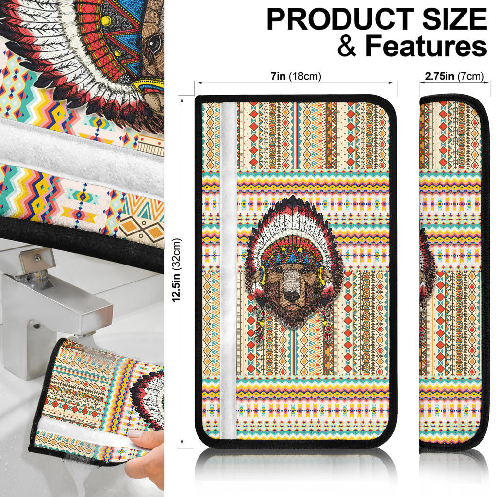 Abstract Lion Seat Belt Covers Native American Car Accessories Custom For Fans