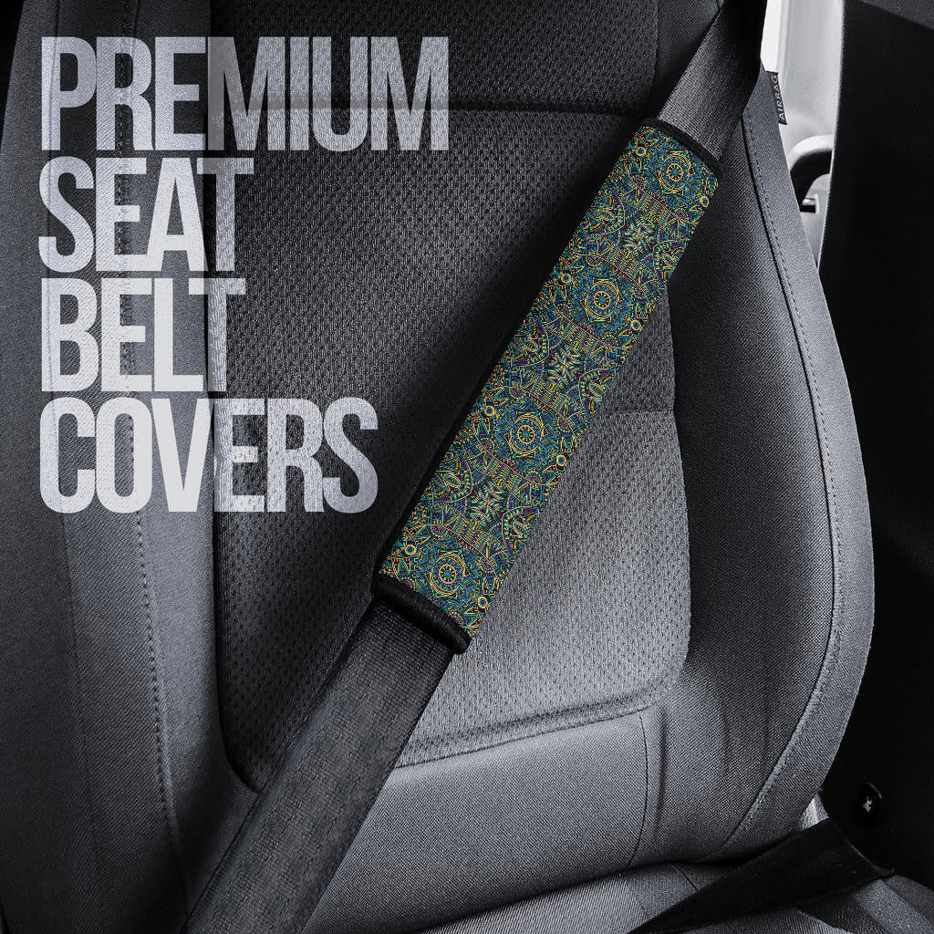 Abstract Owl Seat Belt Covers Native American Car Accessories