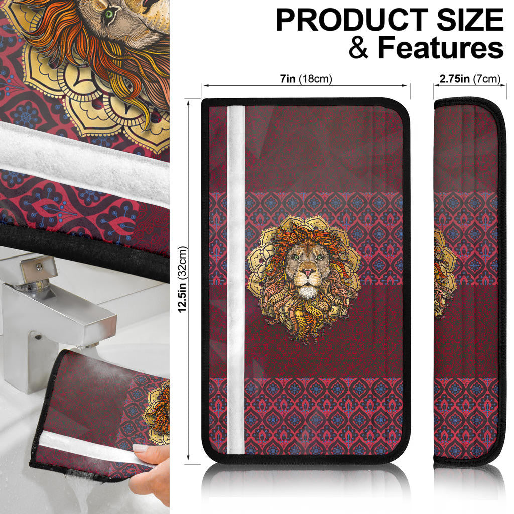 Abstract Lion Seat Belt Covers Native American Car Accessories