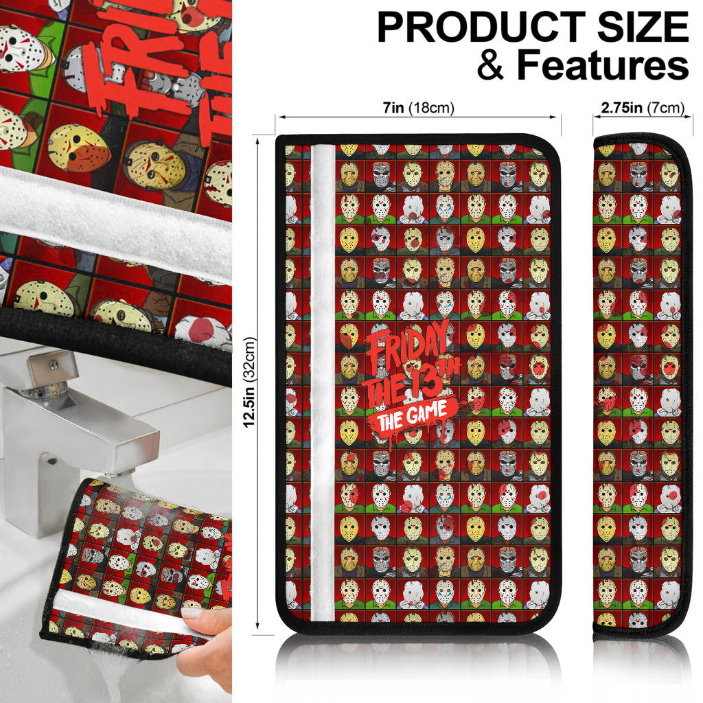 Jason Voorhees Seat Belt Covers Horror Movie Car Accessories Custom For Fans AT22081706