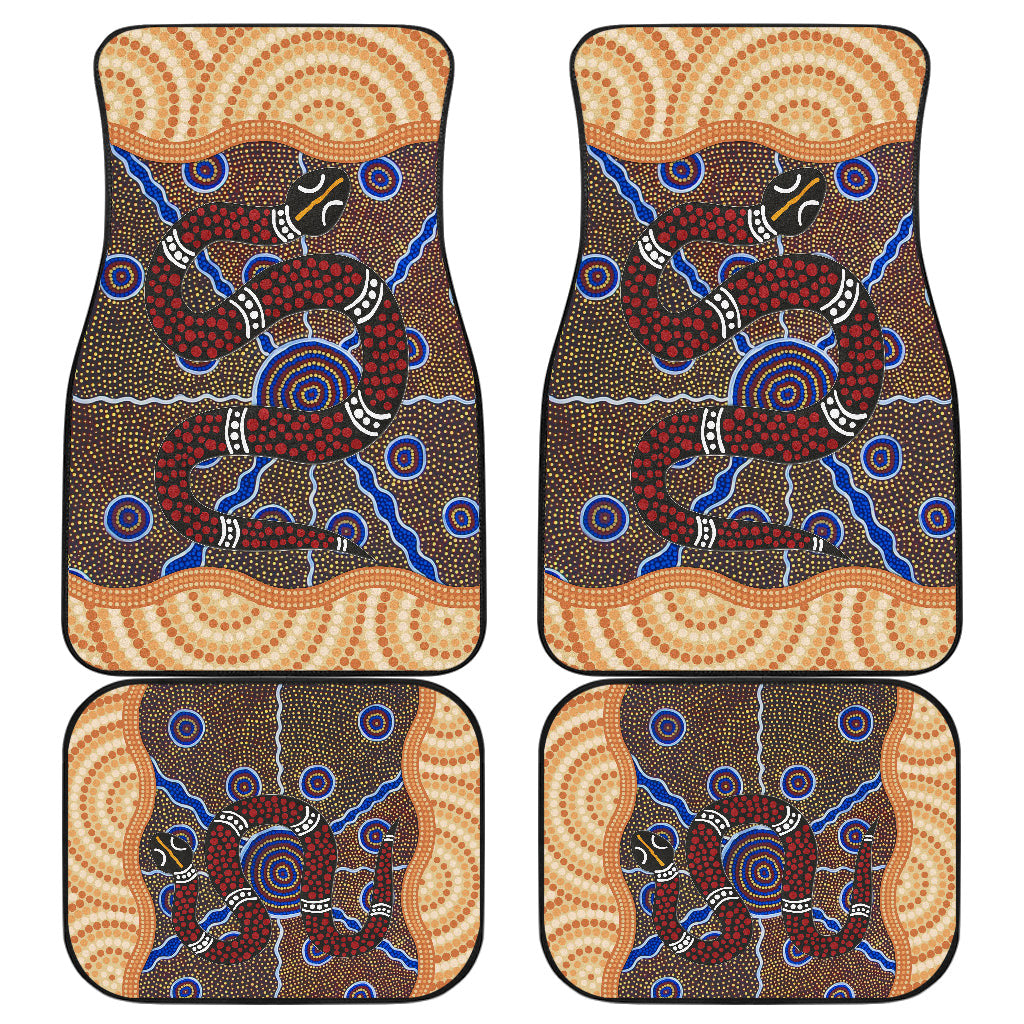 Abstract Snake Car Floqor Mats Australian Animals Car Accessories Custom For Fans AT22082203