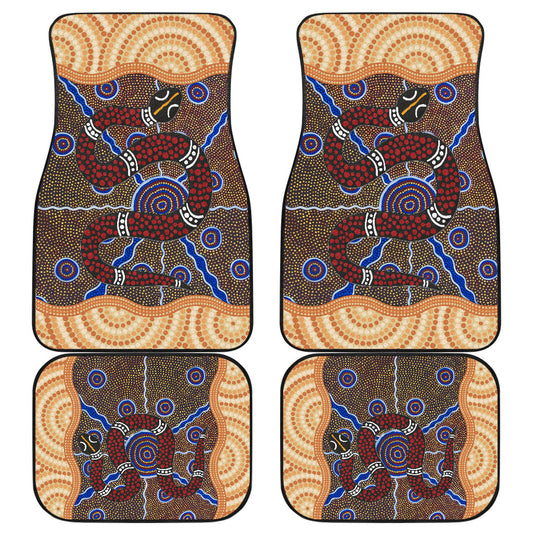 Abstract Snake Car Floqor Mats Australian Animals Car Accessories Custom For Fans AT22082203