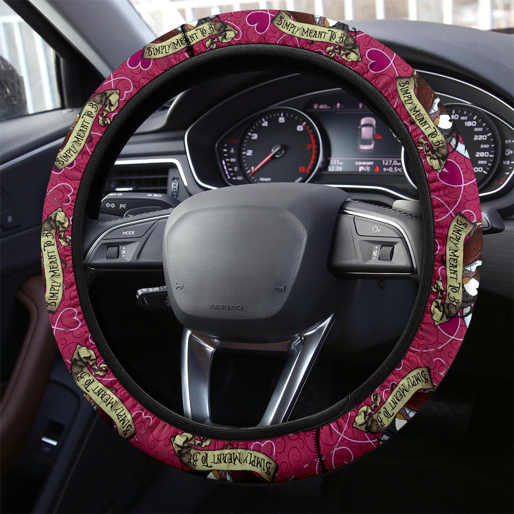 Jack And Sally Valentine Nightmare Before Christmas Steering Wheel Cover Cartoon Car Accessories Custom For Fans AA22121603