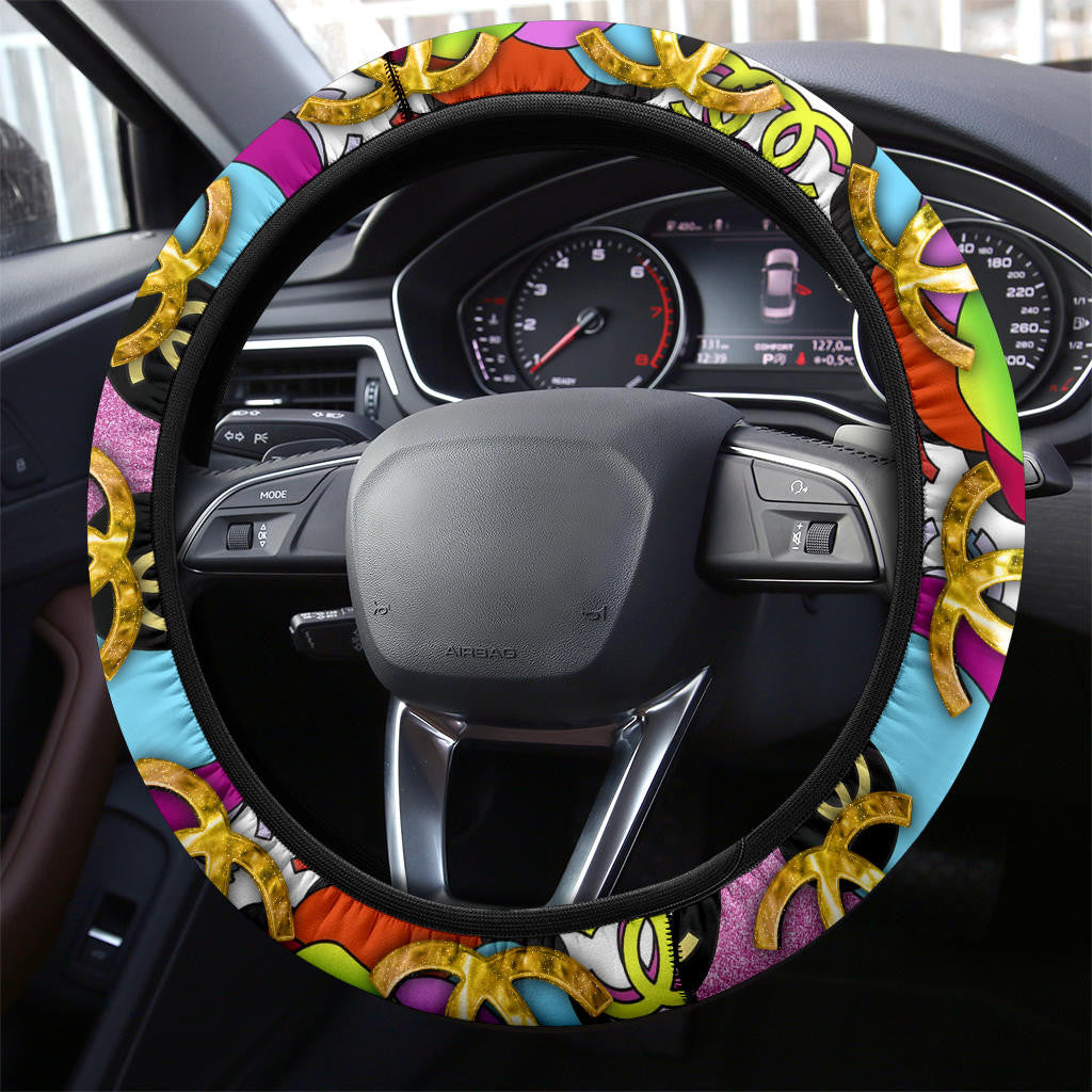 Chanel Symbol Steering Wheel Cover Fashion Car Accessories Custom For Fans AA22122304
