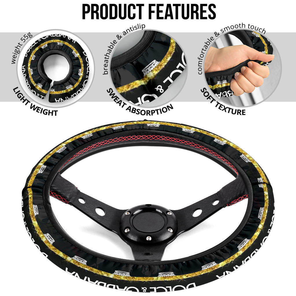 Dolce & Gabbana Symbol Steering Wheel Cover Fashion Car Accessories Custom For Fans AA22122901