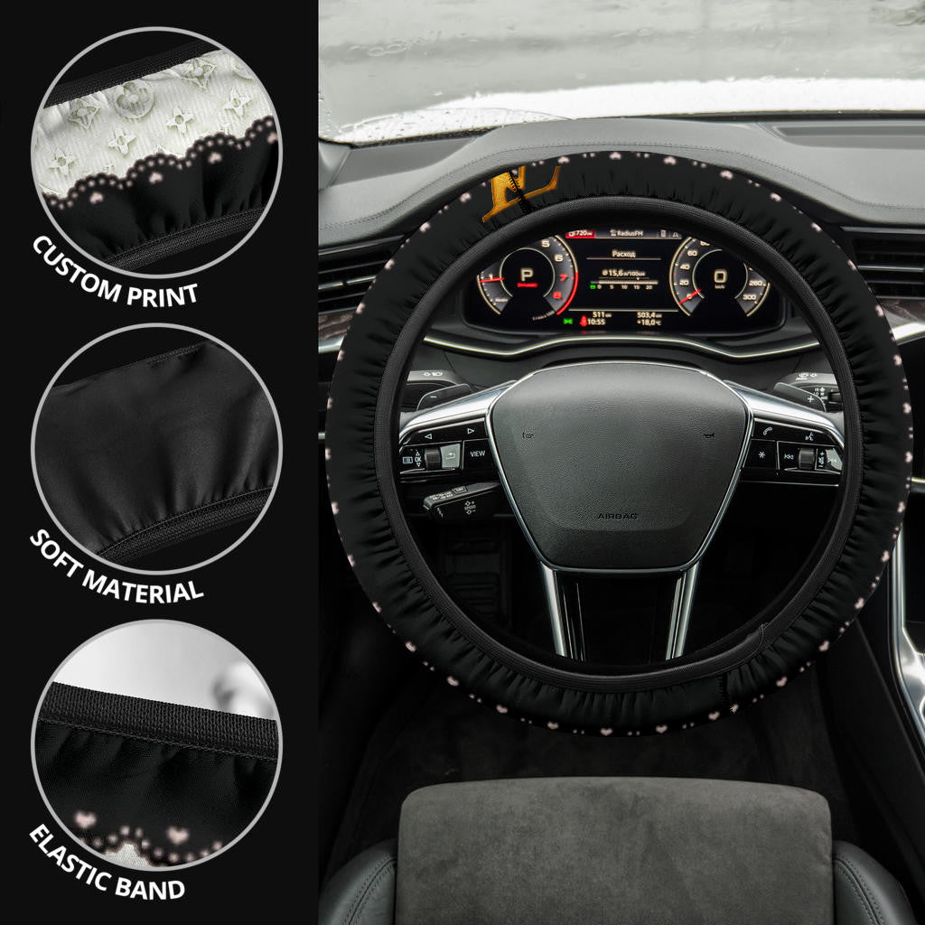 Louis Vuitton LV Symbol Steering Wheel Cover Fashion Car Accessories Custom For Fans AA22122703