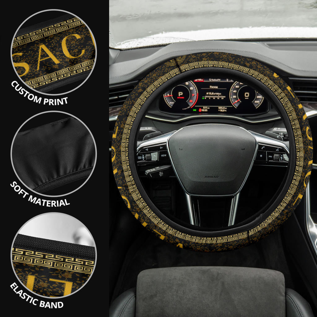 Versace Symbol Steering Wheel Cover Fashion Car Accessories Custom For Fans AA22122802