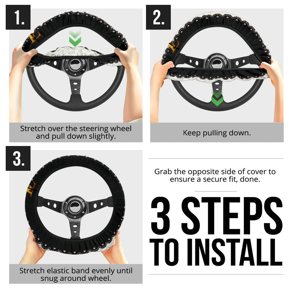 Louis Vuitton LV Symbol Steering Wheel Cover Fashion Car Accessories Custom For Fans AA22122703