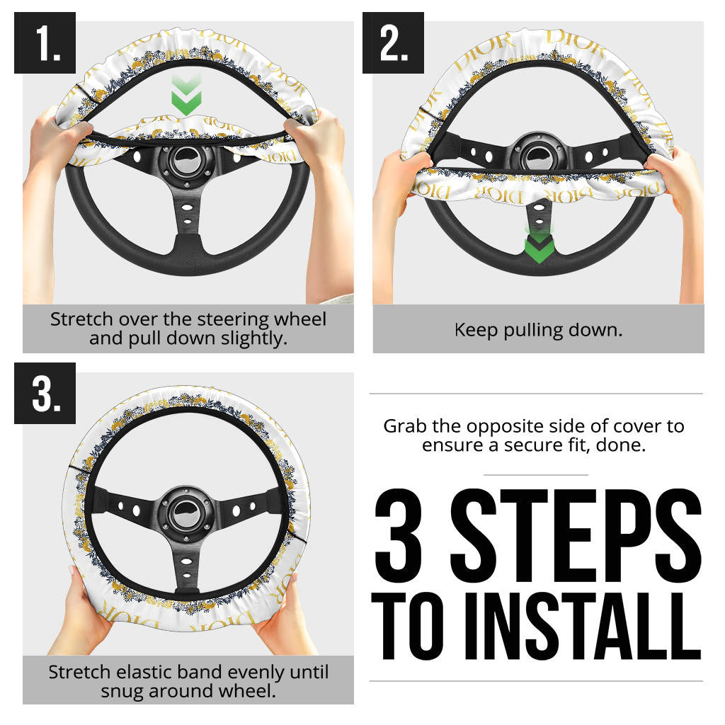 Dior Symbol Steering Wheel Cover Fashion Car Accessories Custom For Fans AA22122603