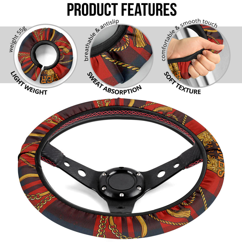 Hermes Symbol Steering Wheel Cover Fashion Car Accessories Custom For Fans AA22122904