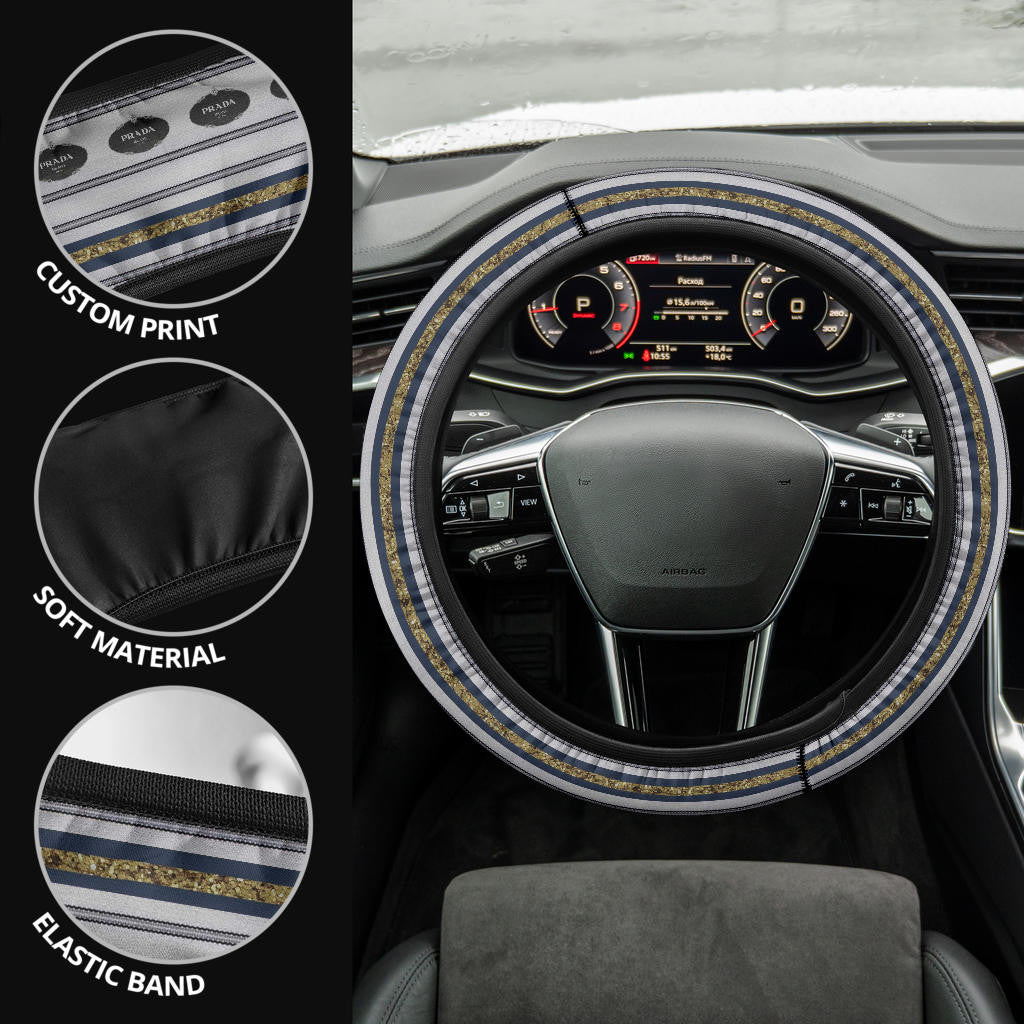 Prada Symbol Steering Wheel Cover Fashion Car Accessories Custom For Fans AA23010504