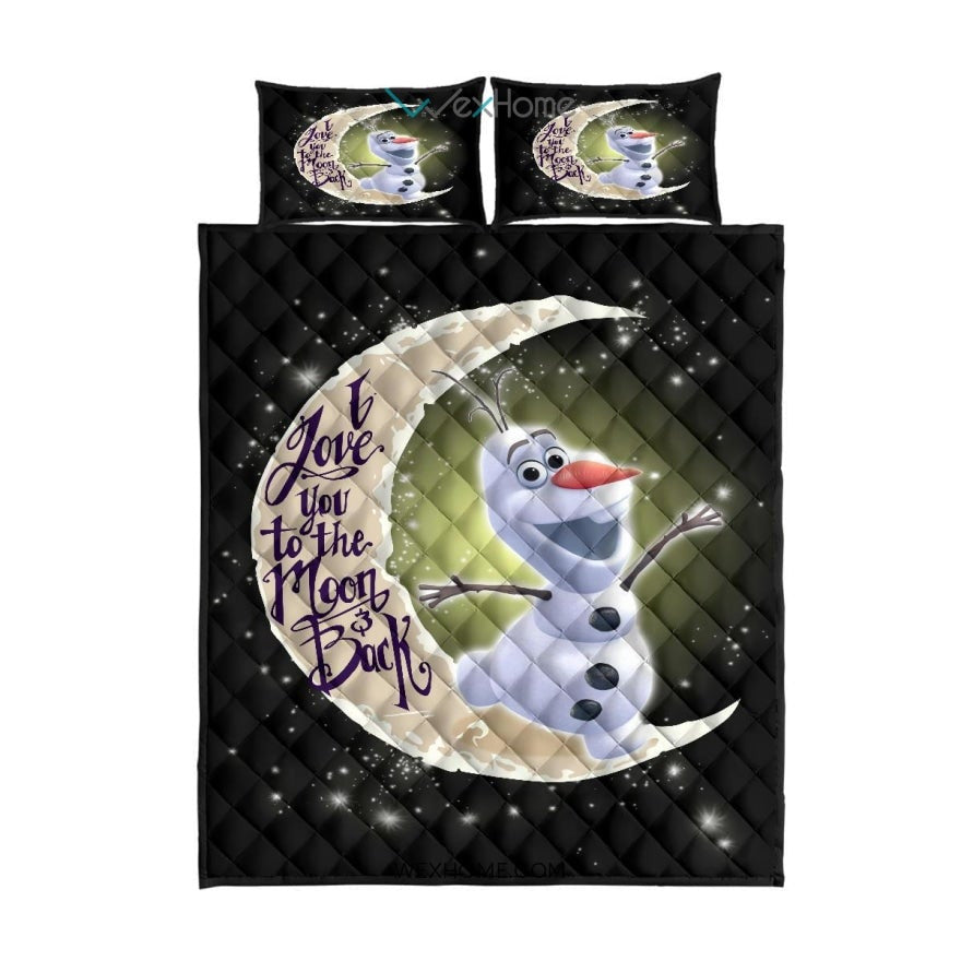 Olaf To The Moon New Quilt Bed Sets - Unique Design Amazing Gift