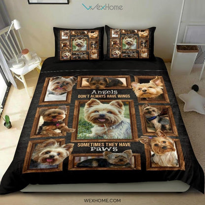 Quilt Yorkie Angels Don'T Always Have Wings Bedding - Duvet Cover And Pillowcase Set - Unique Design Amazing Gift