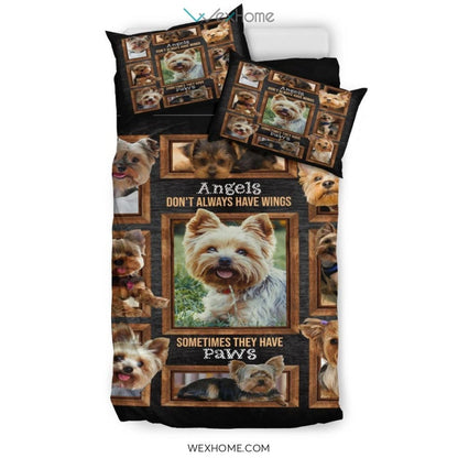 Quilt Yorkie Angels Don'T Always Have Wings Bedding - Duvet Cover And Pillowcase Set - Unique Design Amazing Gift
