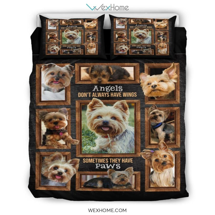 Quilt Yorkie Angels Don'T Always Have Wings Bedding - Duvet Cover And Pillowcase Set - Unique Design Amazing Gift