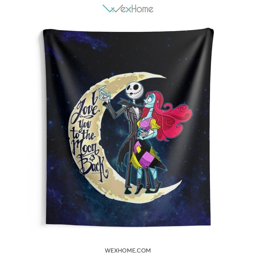 Jack and Sally Cartoon I Love You To Indoor Wall Tapestries Unique Design W1111