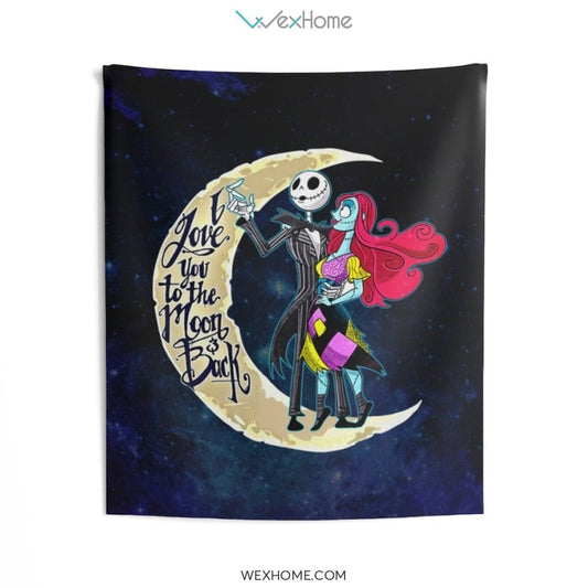 Jack and Sally Cartoon I Love You To Indoor Wall Tapestries Unique Design W1111