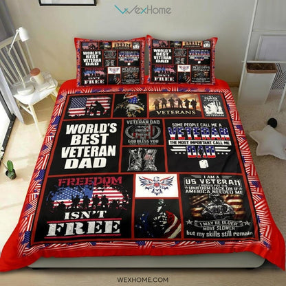 Veteran Army Us Quilt Bedding - Duvet Cover And Pillowcase Set - Unique Design Amazing Gift