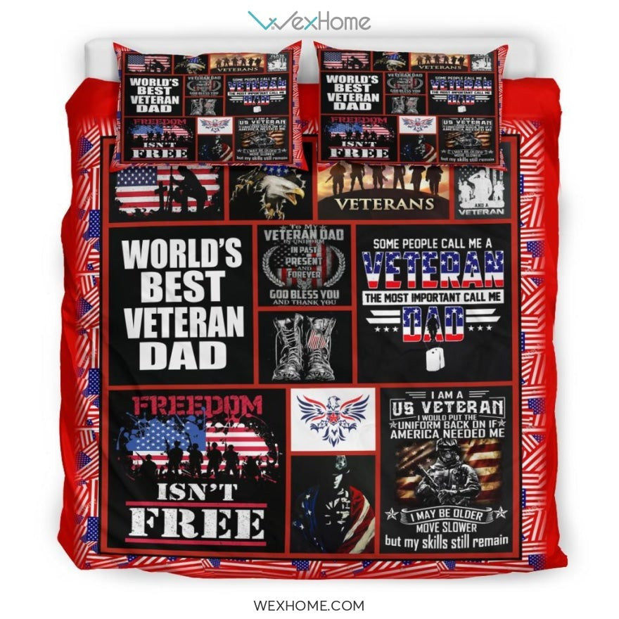 Veteran Army Us Quilt Bedding - Duvet Cover And Pillowcase Set - Unique Design Amazing Gift