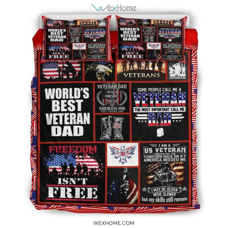 Veteran Army Us Quilt Bedding - Duvet Cover And Pillowcase Set - Unique Design Amazing Gift