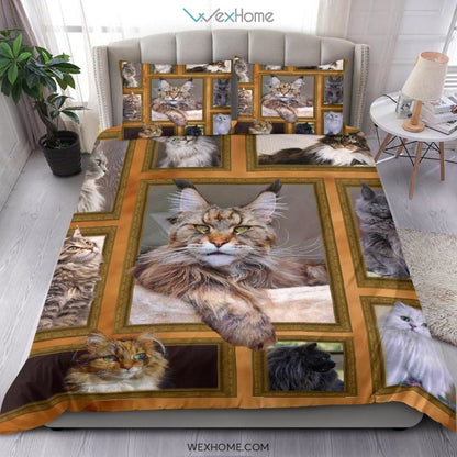 Quilt Cat Bedding - Duvet Cover And Pillowcase Set - Unique Design Amazing Gift