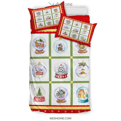 Snow Globes Bedding - Duvet Cover And Pillowcase Set - Unique Design Amazing Gift