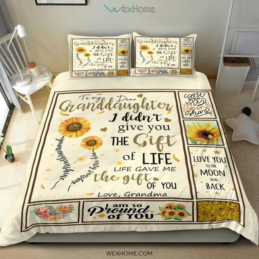 Quilt Flower Moon And Back Pround Bedding - Duvet Cover And Pillowcase Set - Unique Design Amazing Gift