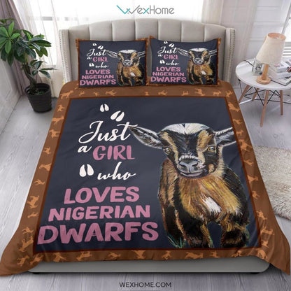 Just A Girl Who Love Goat Bedding - Duvet Cover And Pillowcase Set - Unique Design Amazing Gift