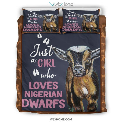 Just A Girl Who Love Goat Bedding - Duvet Cover And Pillowcase Set - Unique Design Amazing Gift