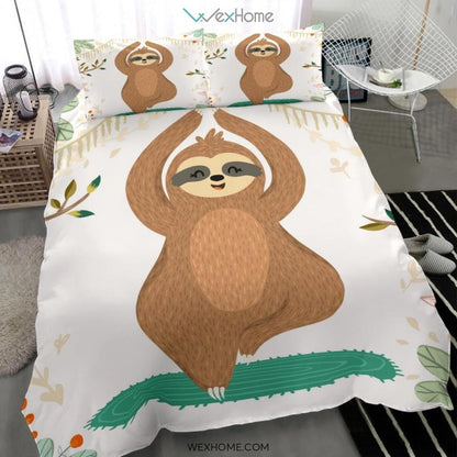 Yoga Sloth Bedding - Duvet Cover And Pillowcase Set - Unique Design Amazing Gift
