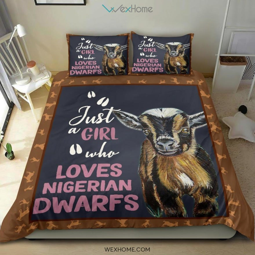 Just A Girl Who Love Goat Bedding - Duvet Cover And Pillowcase Set - Unique Design Amazing Gift