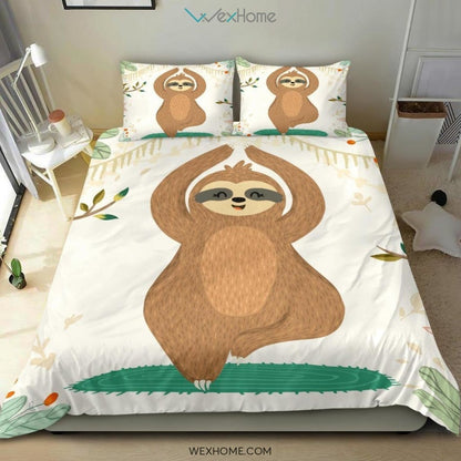 Yoga Sloth Bedding - Duvet Cover And Pillowcase Set - Unique Design Amazing Gift